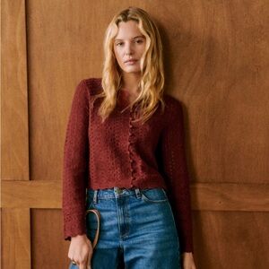 Sezane Noelie Cardigan in Brick